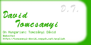 david tomcsanyi business card