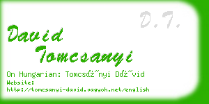 david tomcsanyi business card